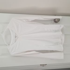 White Athletic Long-Sleeve